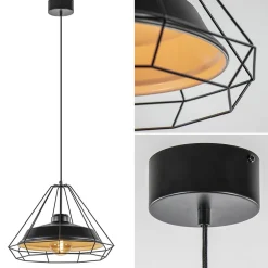 Stoere hanglamp industrieel/Scandinavisch mat zwart