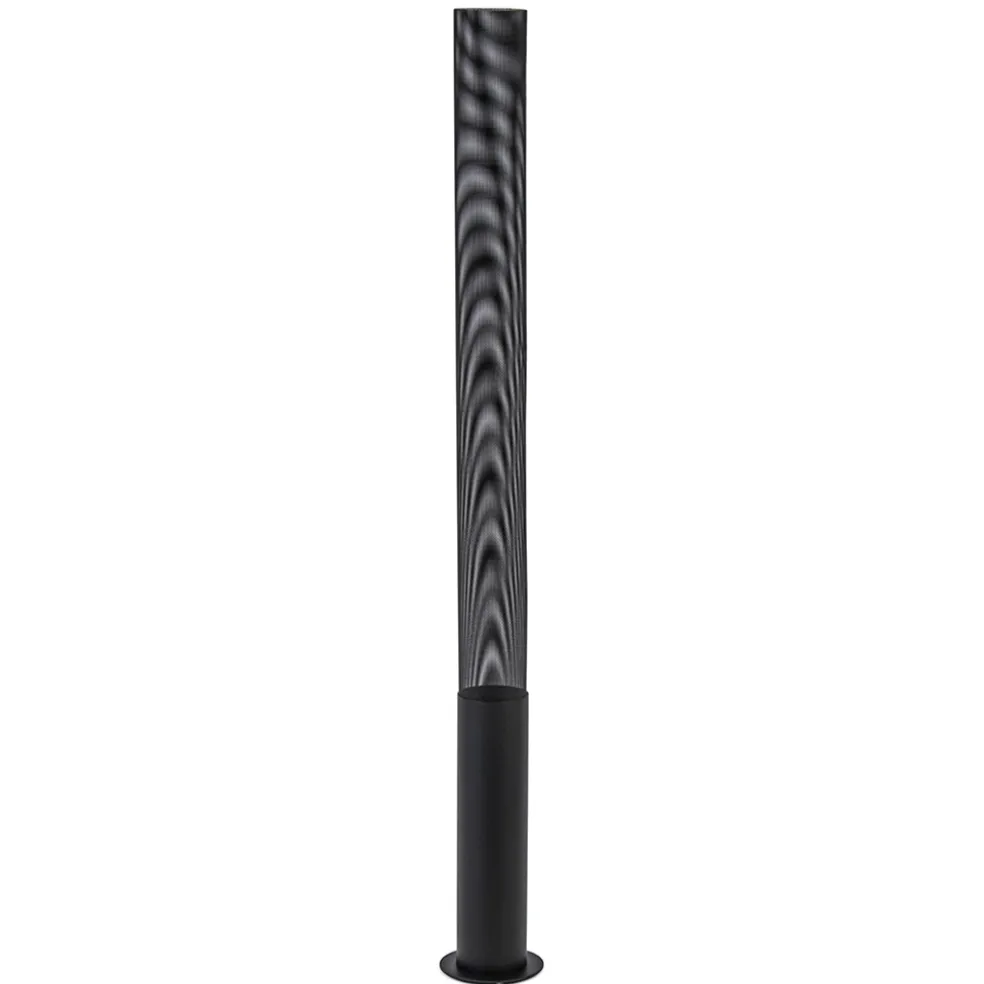 Stoere vloerlamp cilinder zwart met spot