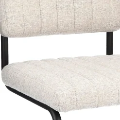 Stoffen eetkamerstoel met zwart metalen frame