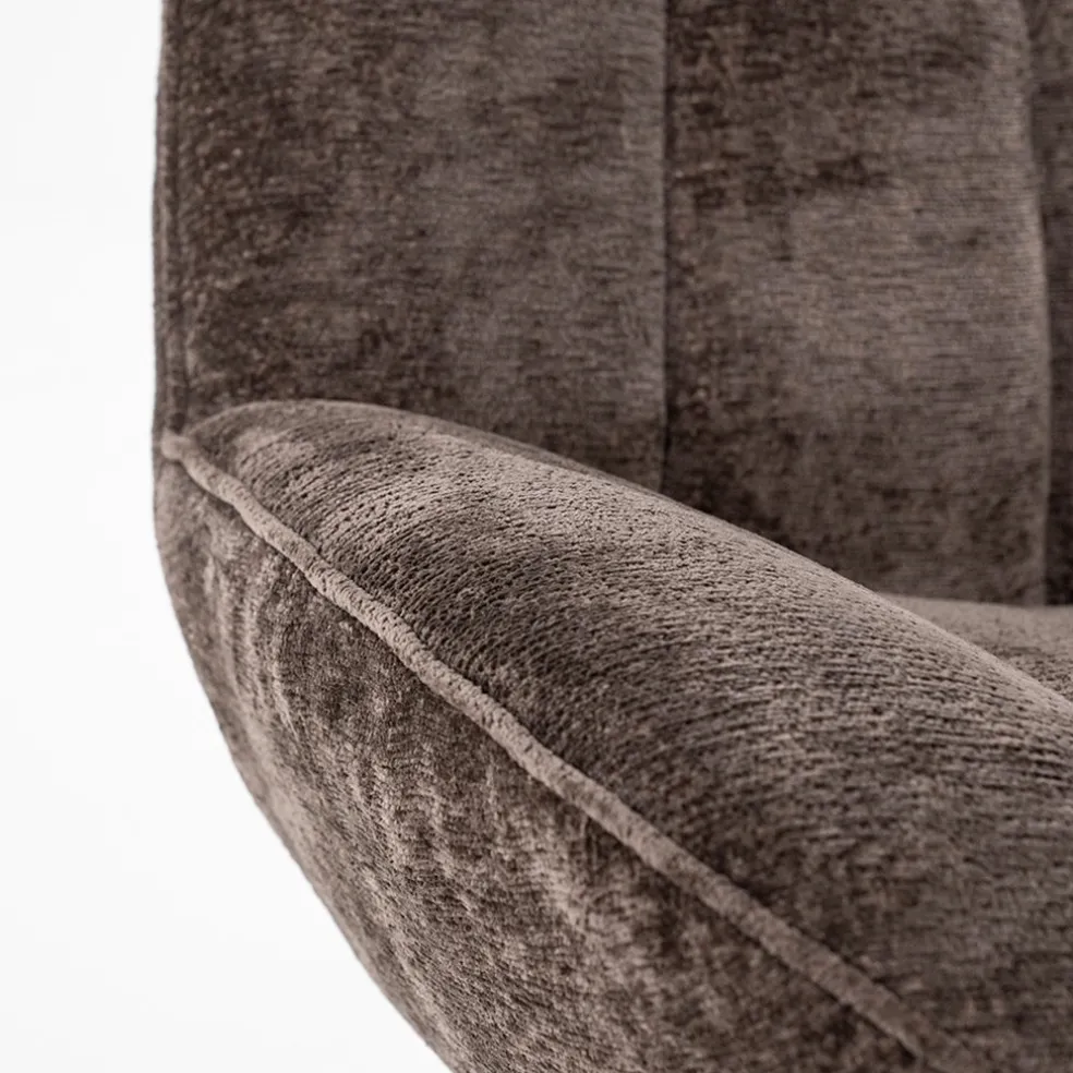 Stoffen fauteuil Derby bruin draaibaar