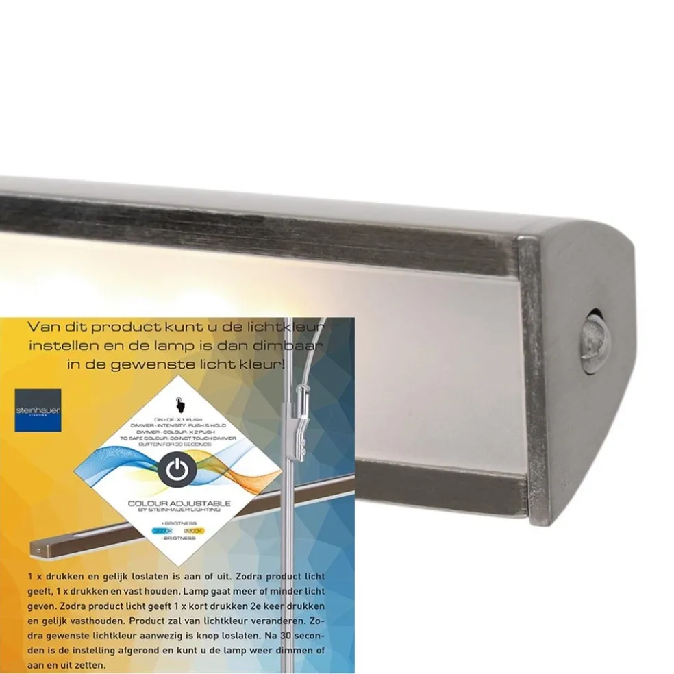 Strak klassieke schilderij wandlamp geborsteld staal