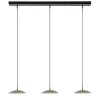 Strakke 3-lichts hanglamp LED mat zwart/mat goud