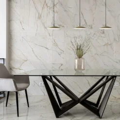 Strakke 3-lichts hanglamp LED mat zwart/mat goud