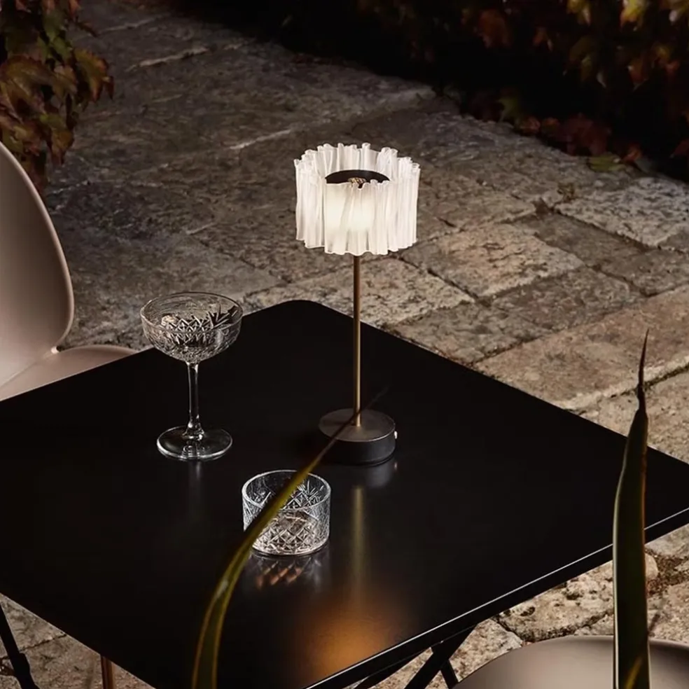 Tafellamp Accordeon op batterij prisma / zwart