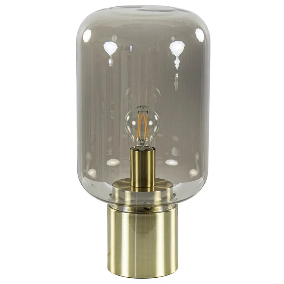 Tafellamp Arturan messing + smoke glas