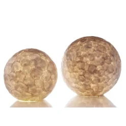Tafellamp ball 30 cm rond creme schelpen