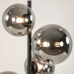 Tafellamp Calcio 4l zwart + smoke glas