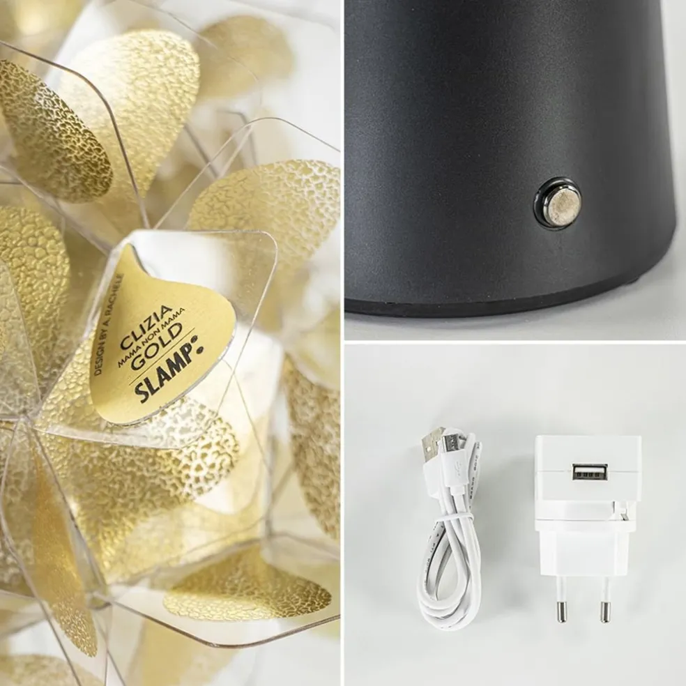 Tafellamp Clizia Mama Non Mama goud/zwart oplaadbaar