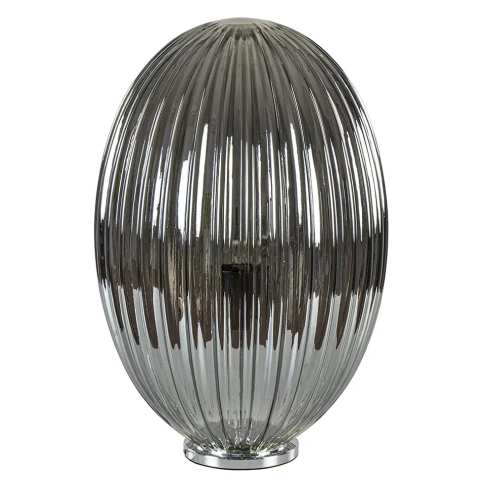 Tafellamp Egg Rib smoke glas