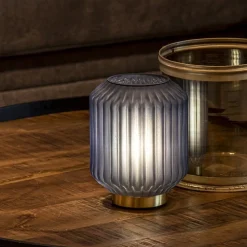 Tafellamp Ivot op batterij mat blauw klein