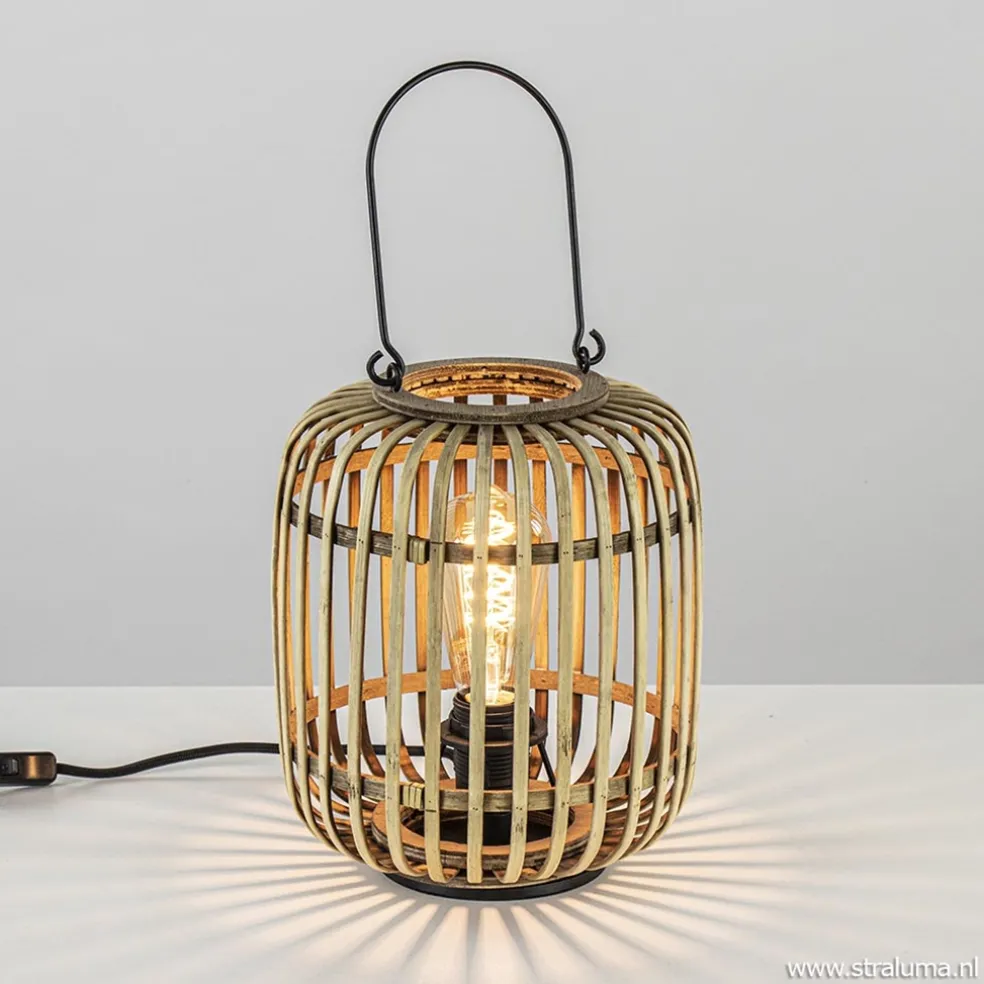 Tafellamp lantaarn bamboe
