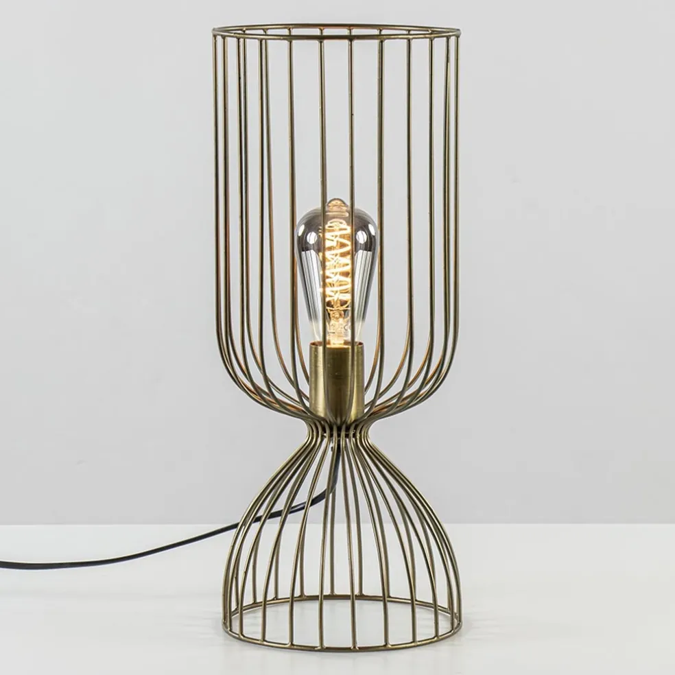 Tafellamp Lazar van Light and Living antiek brons draad