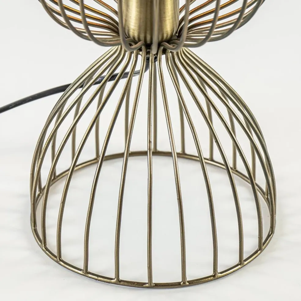 Tafellamp Lazar van Light and Living antiek brons draad