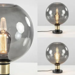 Tafellamp Lazise 25cm zwart/smoke/goud