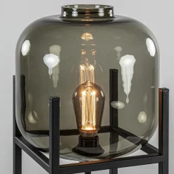 Tafellamp Lett frame zwart/smoke glas