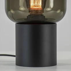 Tafellamp Lett zwart + smoke glas 13cm