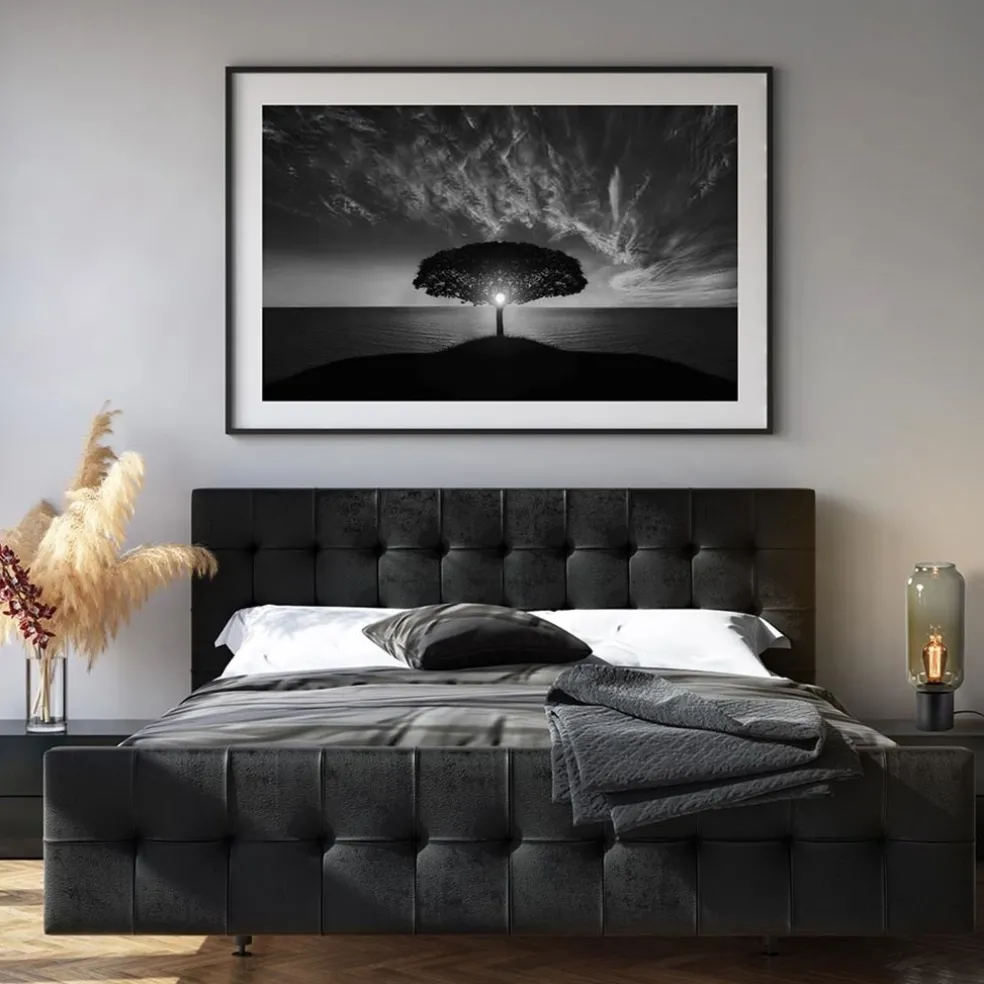 Tafellamp Lett zwart + smoke glas 13cm