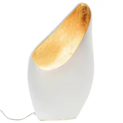 Tafellamp mat wit met goldleaf groot