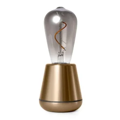 Tafellamp met oplaadbare batterij goud/smoke dimbaar