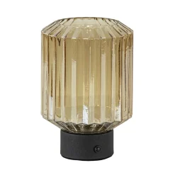 Tafellamp op batterij amber/zwart dimbaar