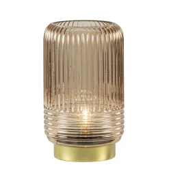 Tafellamp op batterij Lipa amber glas