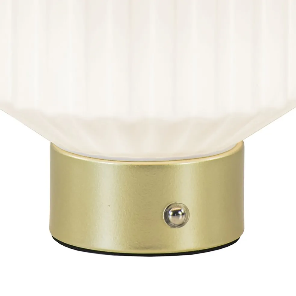 Tafellamp op batterij wit/goud 3-standen dimbaar