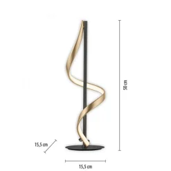 Tafellamp Q-Swing zwart/matgoud remote cct