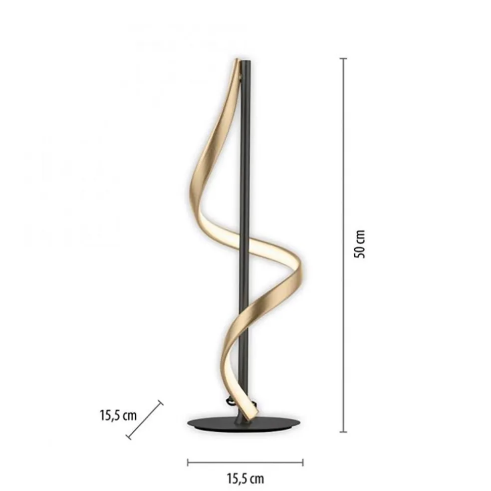 Tafellamp Q-Swing zwart/matgoud remote cct