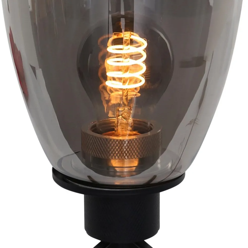 Tafellamp Reflexion ovaal zwart+smoke