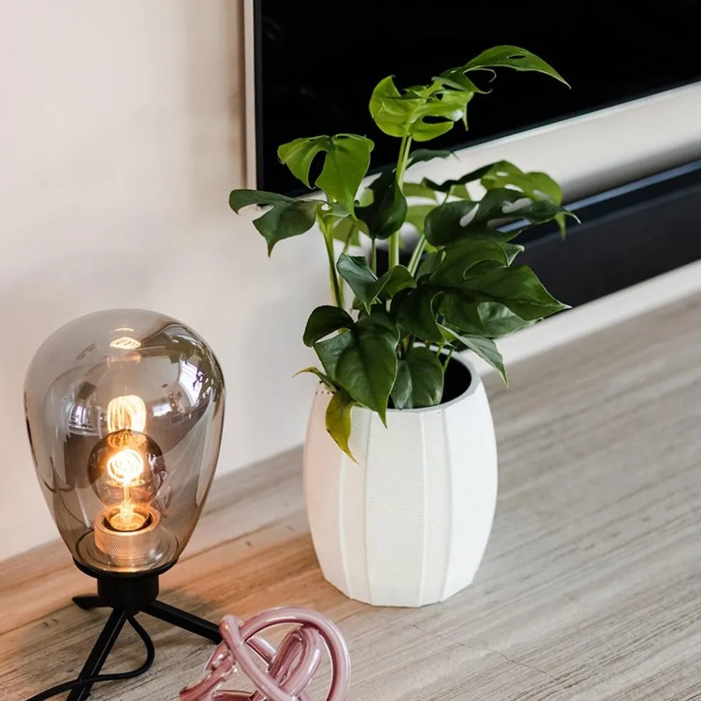 Tafellamp Reflexion ovaal zwart+smoke