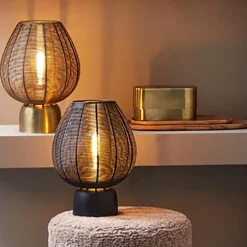 Tafellamp Suneko 34cm draad brons