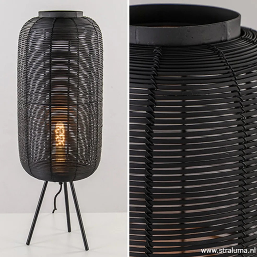 Tafellamp Tomek zwart draad 3-poot 70cm