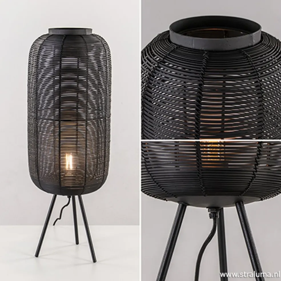 Tafellamp Tomek zwart draad 3-poot 70cm