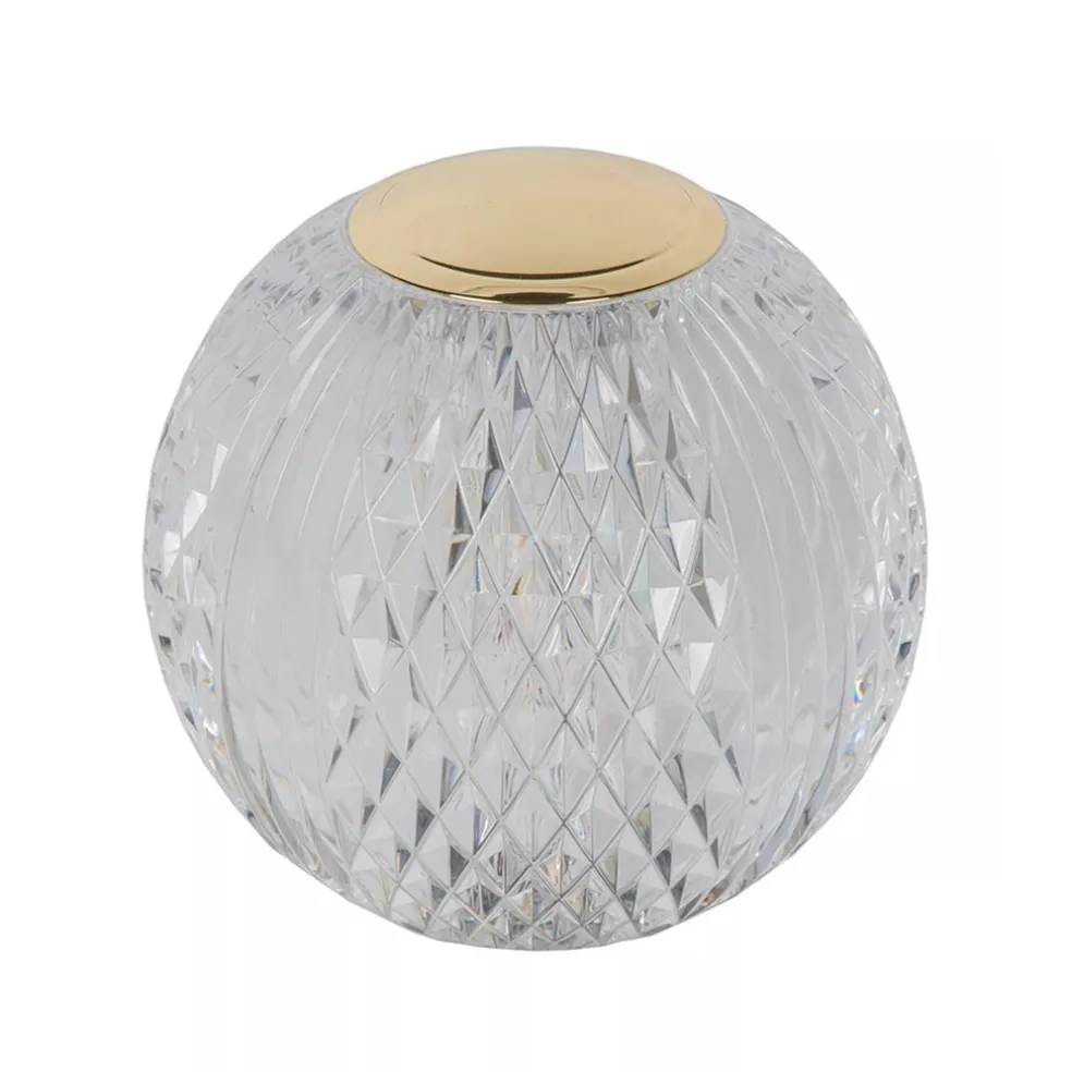 Tafellamp transparant/goud oplaadbaar