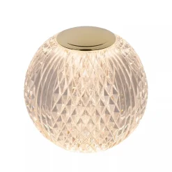 Tafellamp transparant/goud oplaadbaar