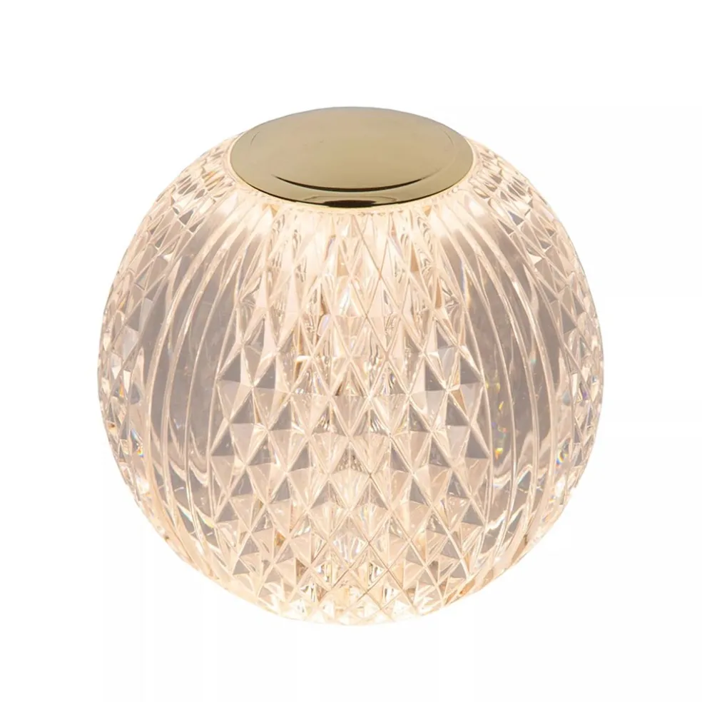 Tafellamp transparant/goud oplaadbaar