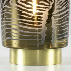 Tafellamp Zebra grijs goud op batterijen Light & Living