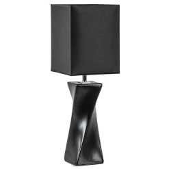 Tafellamp zwart keramiek inclusief kap zwart/goud