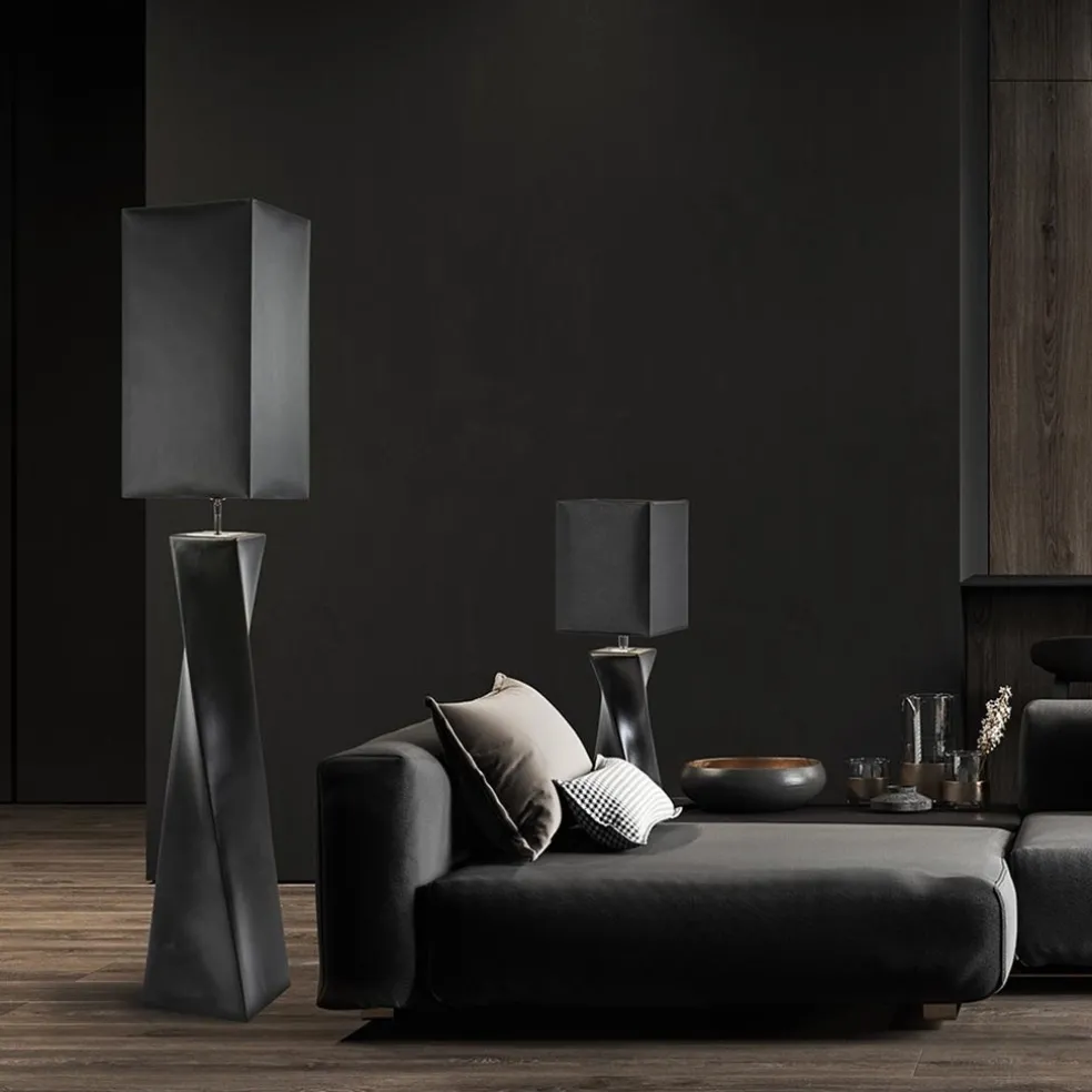 Tafellamp zwart keramiek inclusief kap zwart/goud