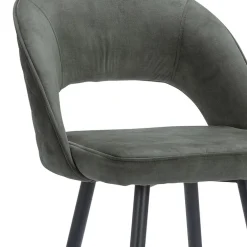 Trendy barkruk velours met zwart metalen poot