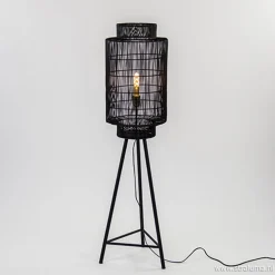 Trendy draad-vloerlamp Gruaro zwart
