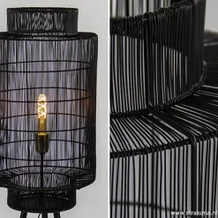 Trendy draad-vloerlamp Gruaro zwart