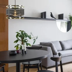 Trendy hanglamp mat zwart met hoogglans goud