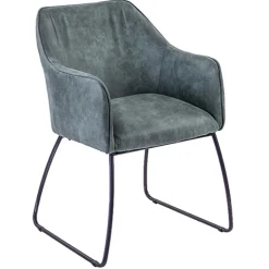 Trendy kuipstoel met zwart metalen poot