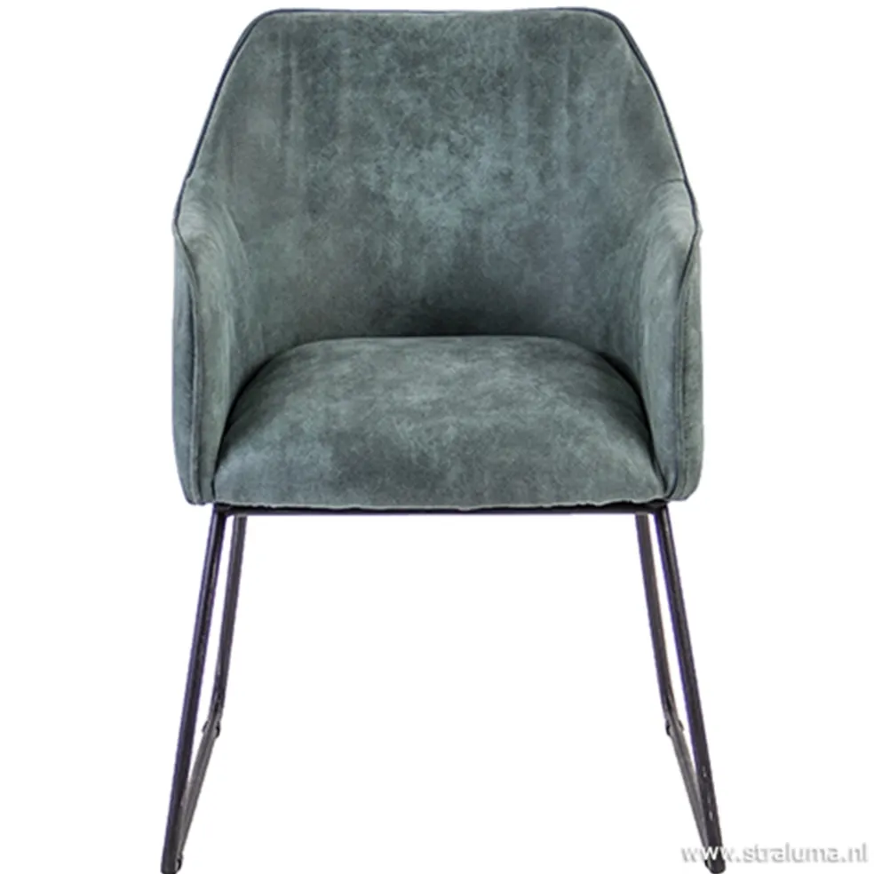 Trendy kuipstoel met zwart metalen poot