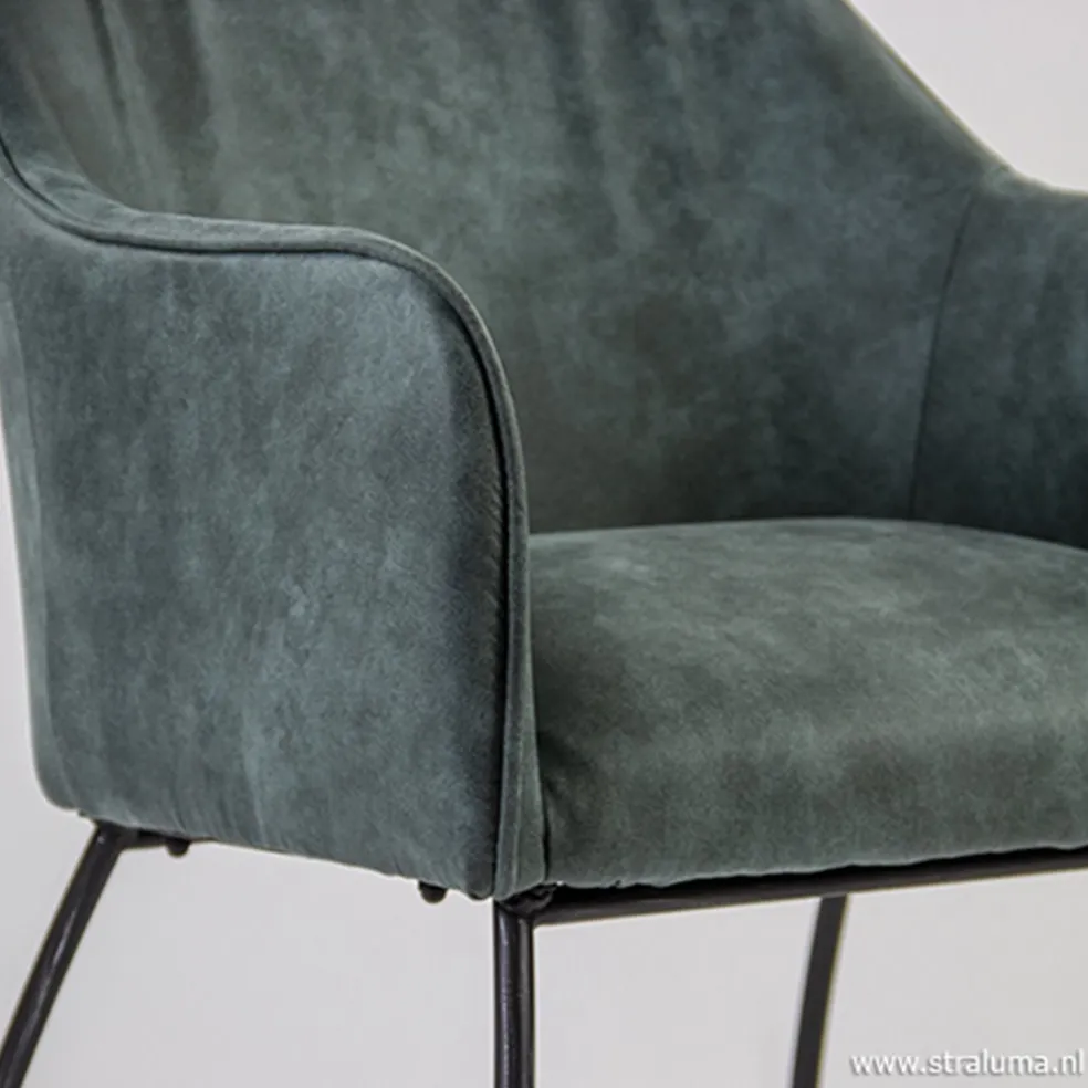 Trendy kuipstoel met zwart metalen poot