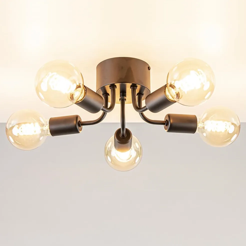 Trendy plafondlamp mat zwart exclusief lichtbron