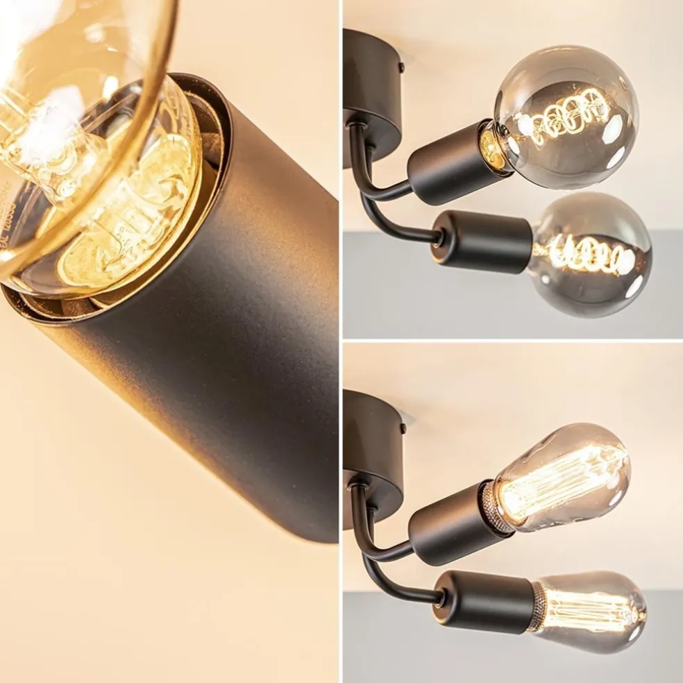 Trendy plafondlamp mat zwart exclusief lichtbron