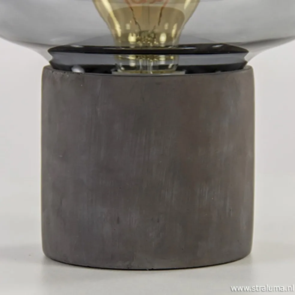 Trendy tafellamp met smokey glas