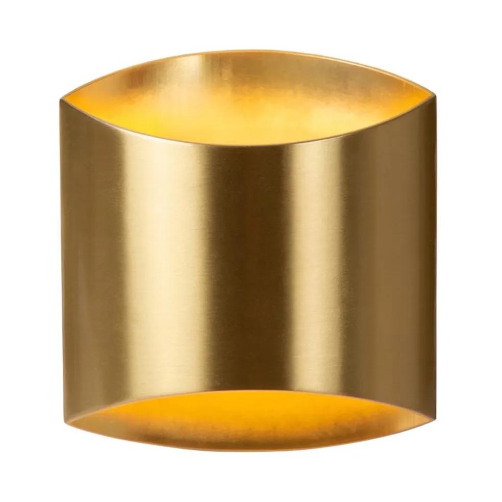 Trendy wandlamp goud metaal G9